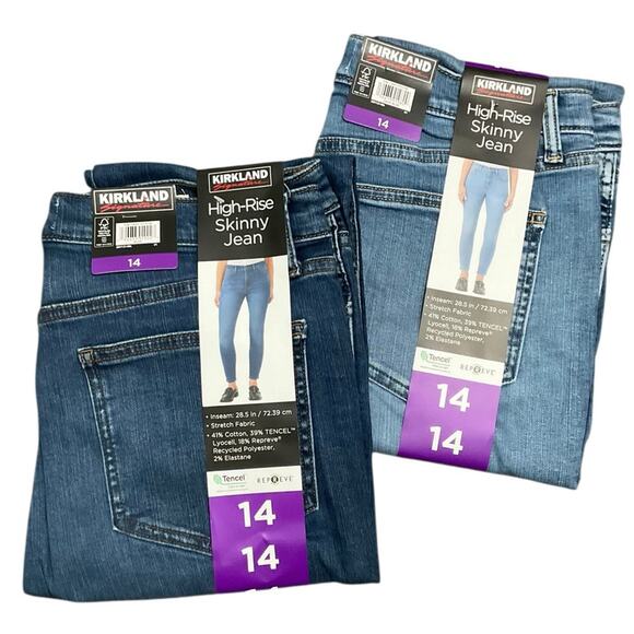Kirkland Signature Women's Jeans Stretch 2 PAIRS Light & Blue Size 14 NWT - Picture 14 of 14